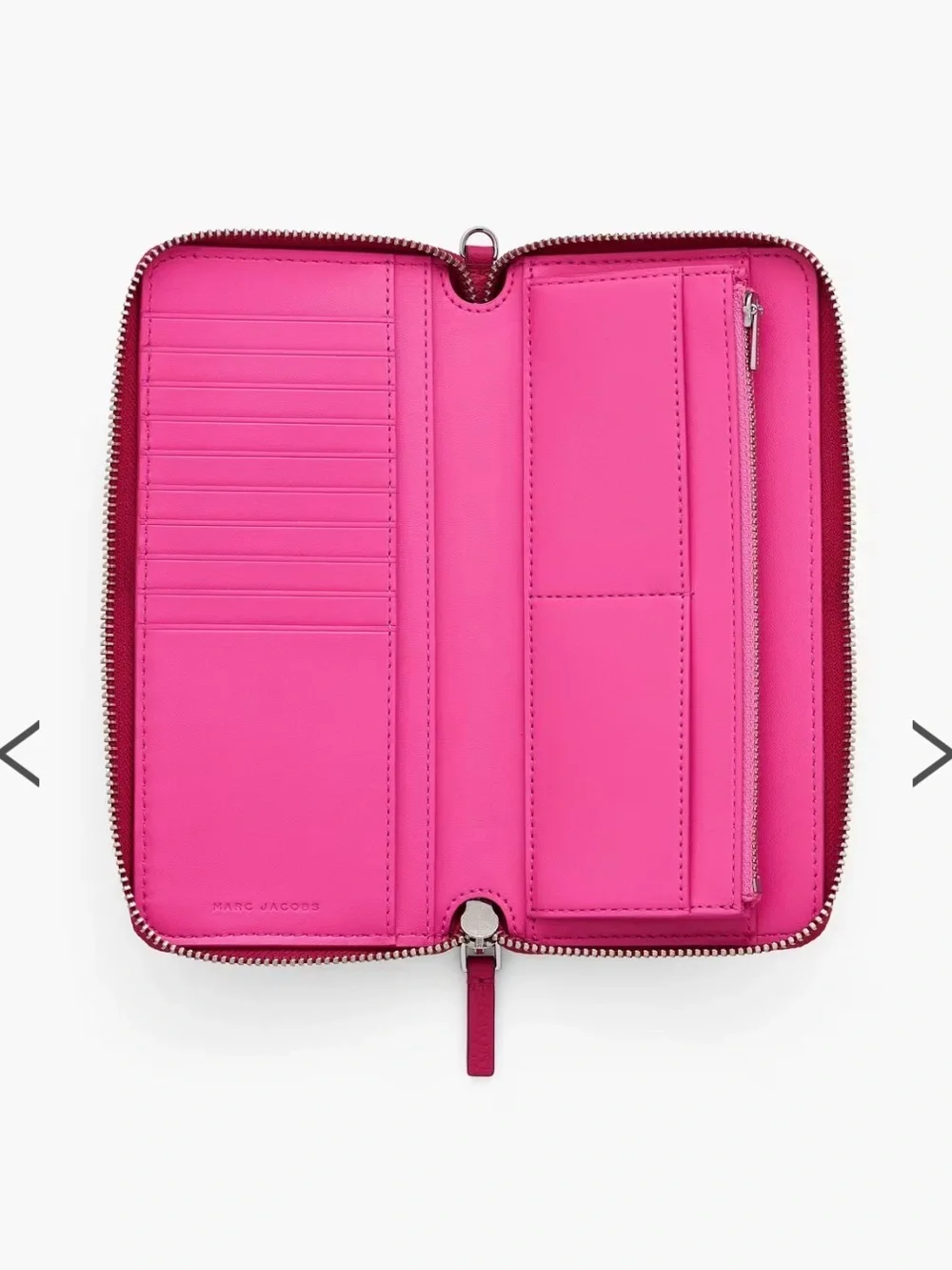 NWT Marc Jacobs The Leather Continental Wallet Raspberry Pink - Picture 5 of 5
